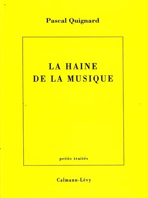 cover image of La Haine de la musique